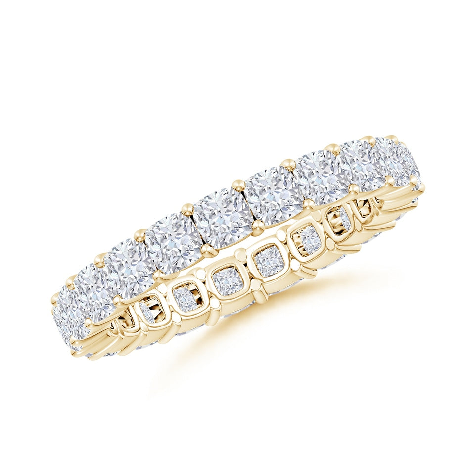 Lab-Grown North-South Cushion Diamond Classic Eternity Wedding Ring