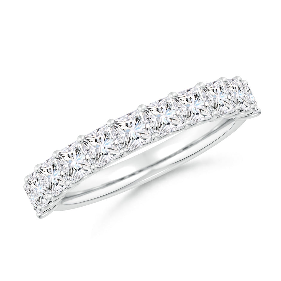 Lab-Grown Shared Prong-Set Princess-Cut Diamond Half Eternity Wedding Ring