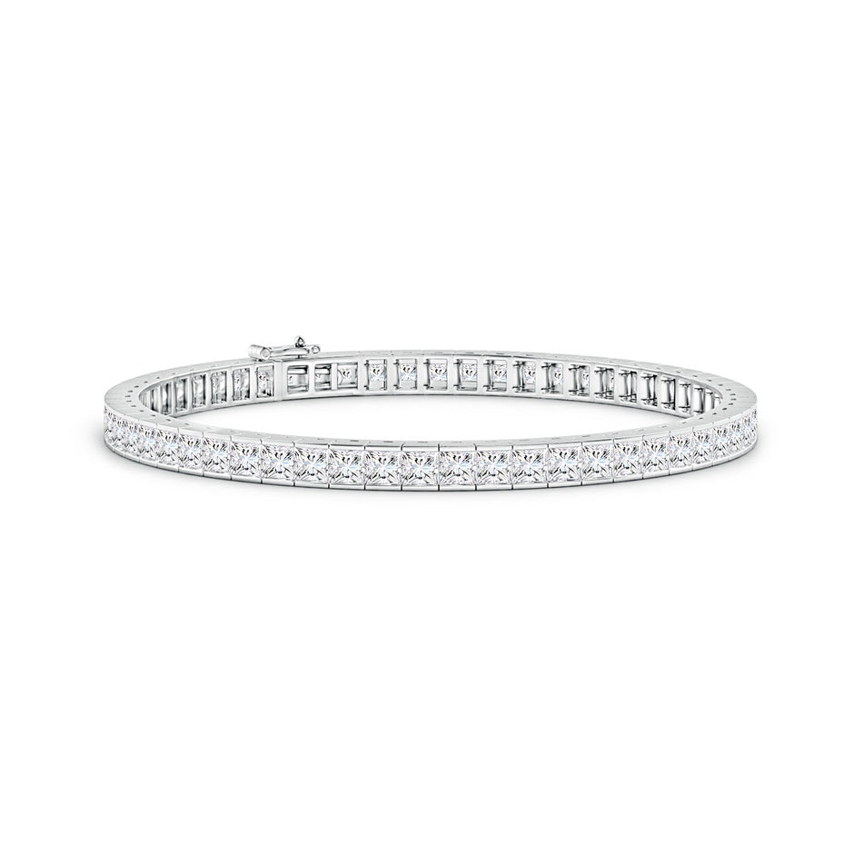 Lab-Grown Channel-Set Princess-Cut Diamond Tennis Bracelet