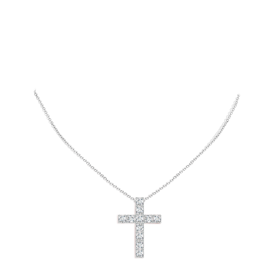 Lab-Grown Flat Prong-Set Diamond Cross Pendant