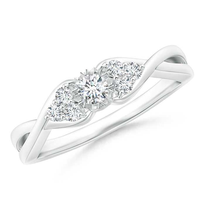 Illusion Set Diamond Crossover Promise Ring