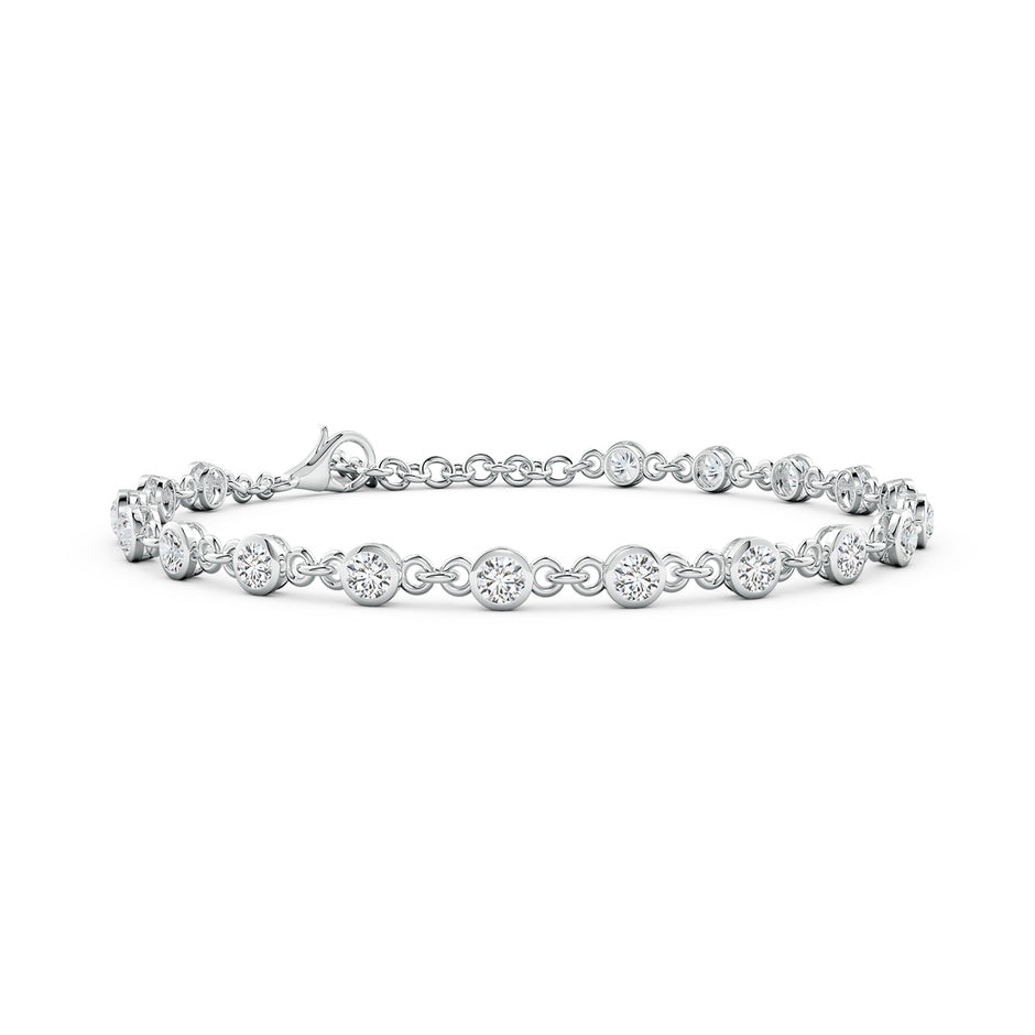 Bezel-Set Round Diamond Tennis Bracelet