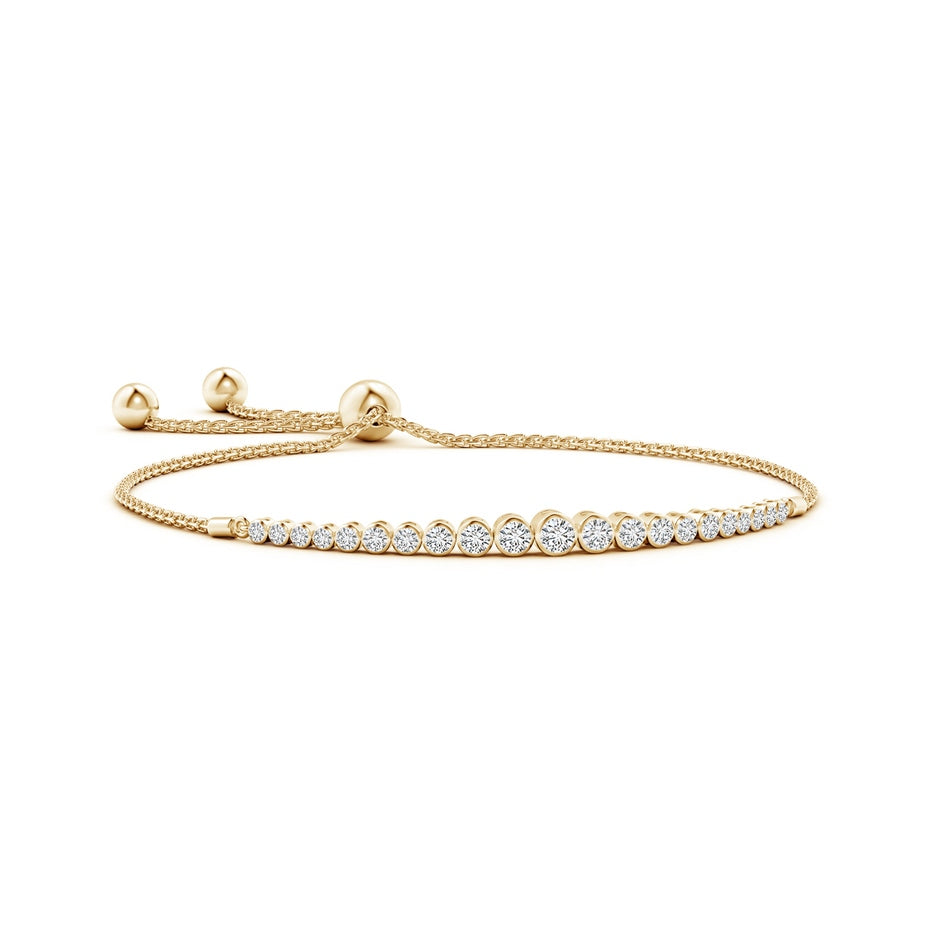 Graduated Bezel-Set Diamond Bolo Bracelet