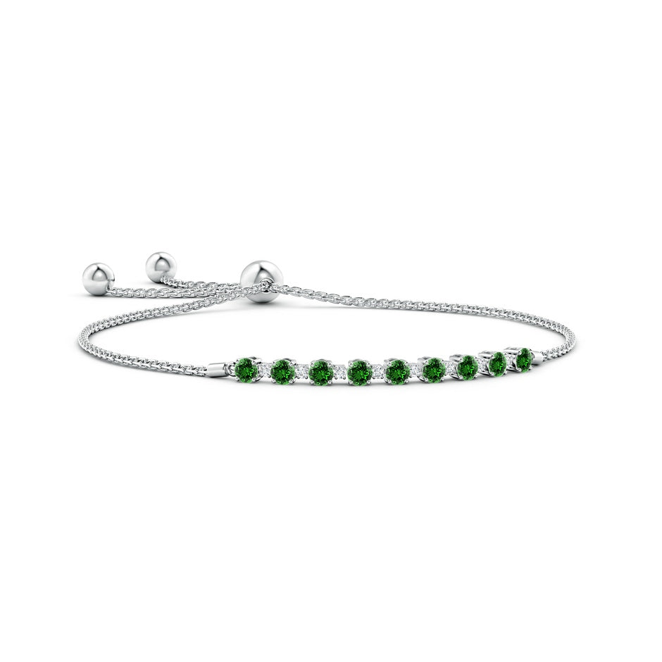 Lab-Grown Emerald and Lab Diamond Tennis Bolo Bracelet