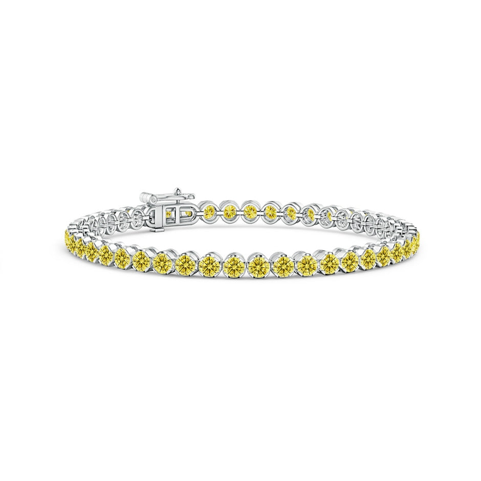 Classic Round Lab-Grown Fancy Intense Yellow Diamond Tennis Bracelet