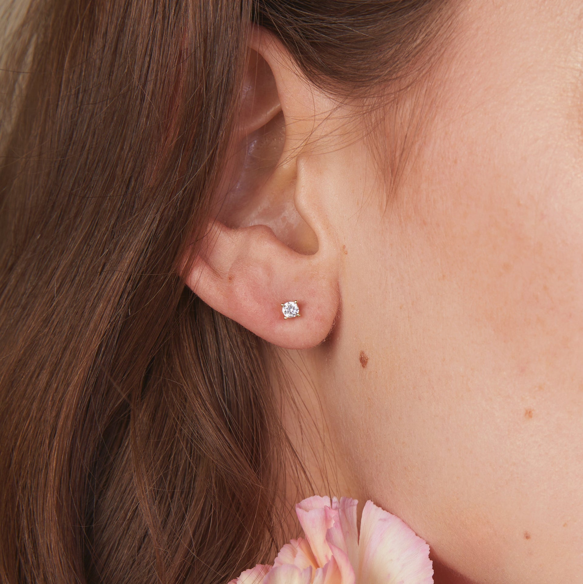 Petite Cz Studs 3mm Gold