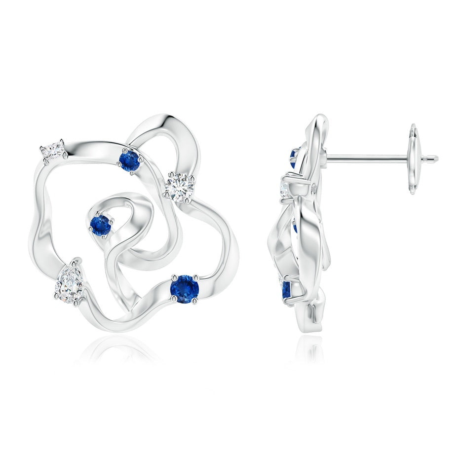 Natori x Angara Multi-Shape Dispersed Diamond & Sapphire Sakura Studs