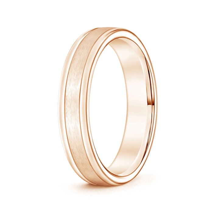 Comfort Fit Satin Finish Contemporary Wedding Band for Him