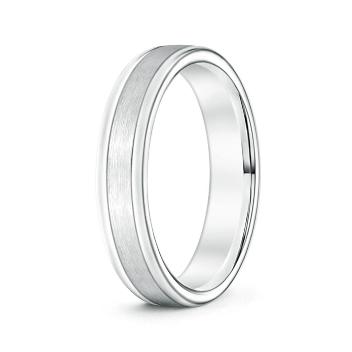 Comfort Fit Satin Finish Contemporary Wedding Band for Him
