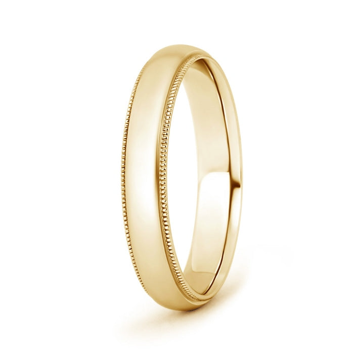 Low Dome Comfort Fit Milgrain Wedding Band for Him