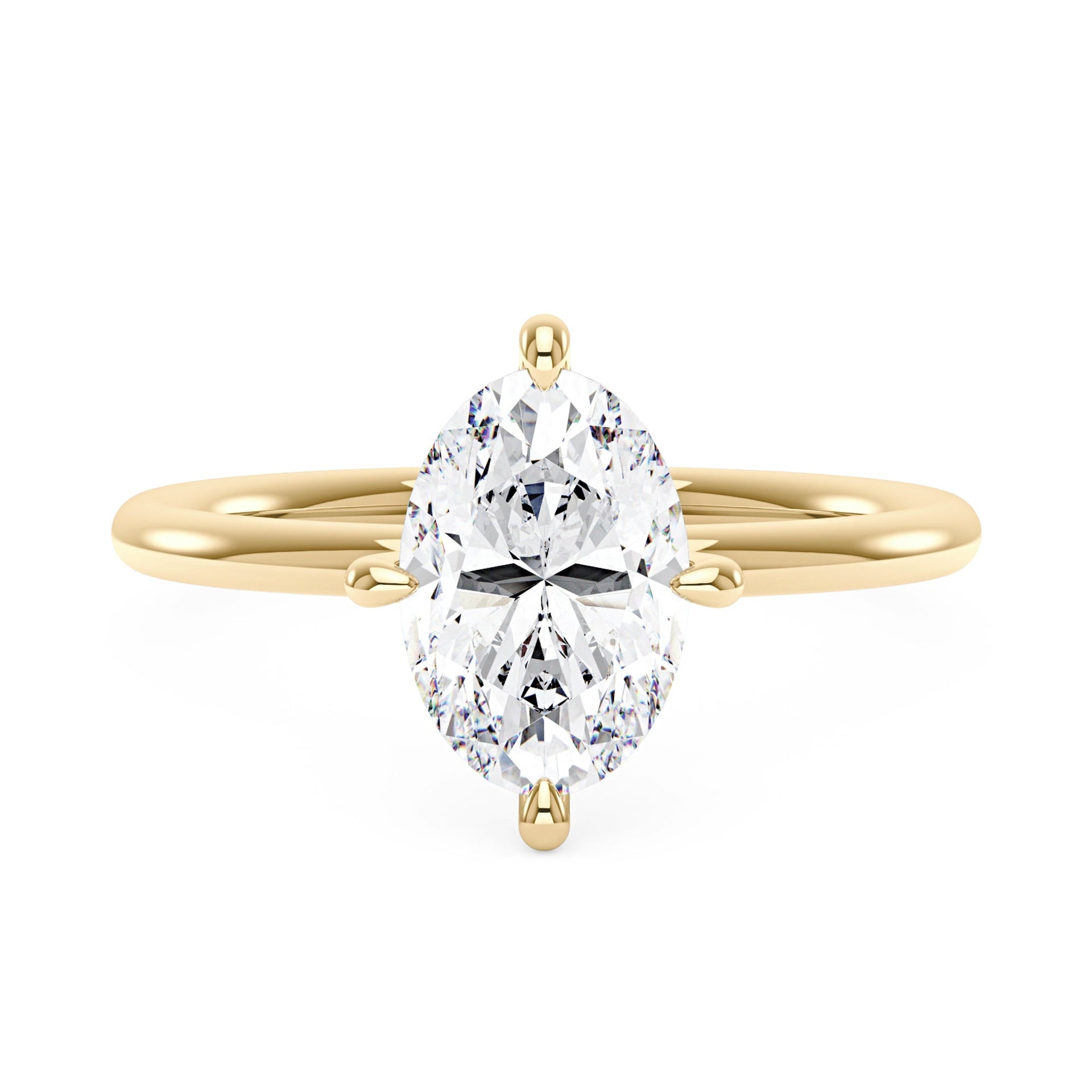 4 Carat Elongated Oval Moissanite Solitaire Ring