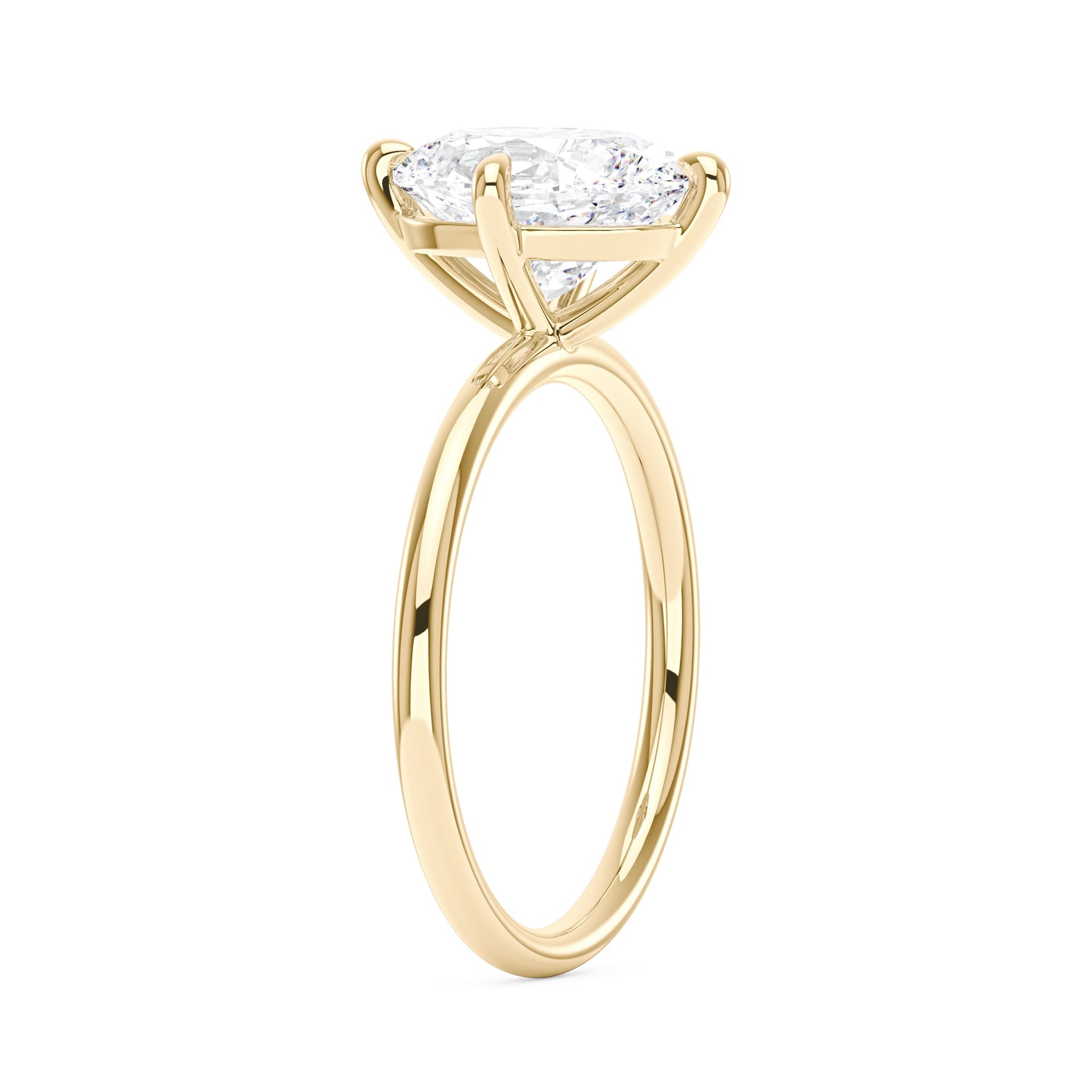 4 Carat Elongated Oval Moissanite Solitaire Ring