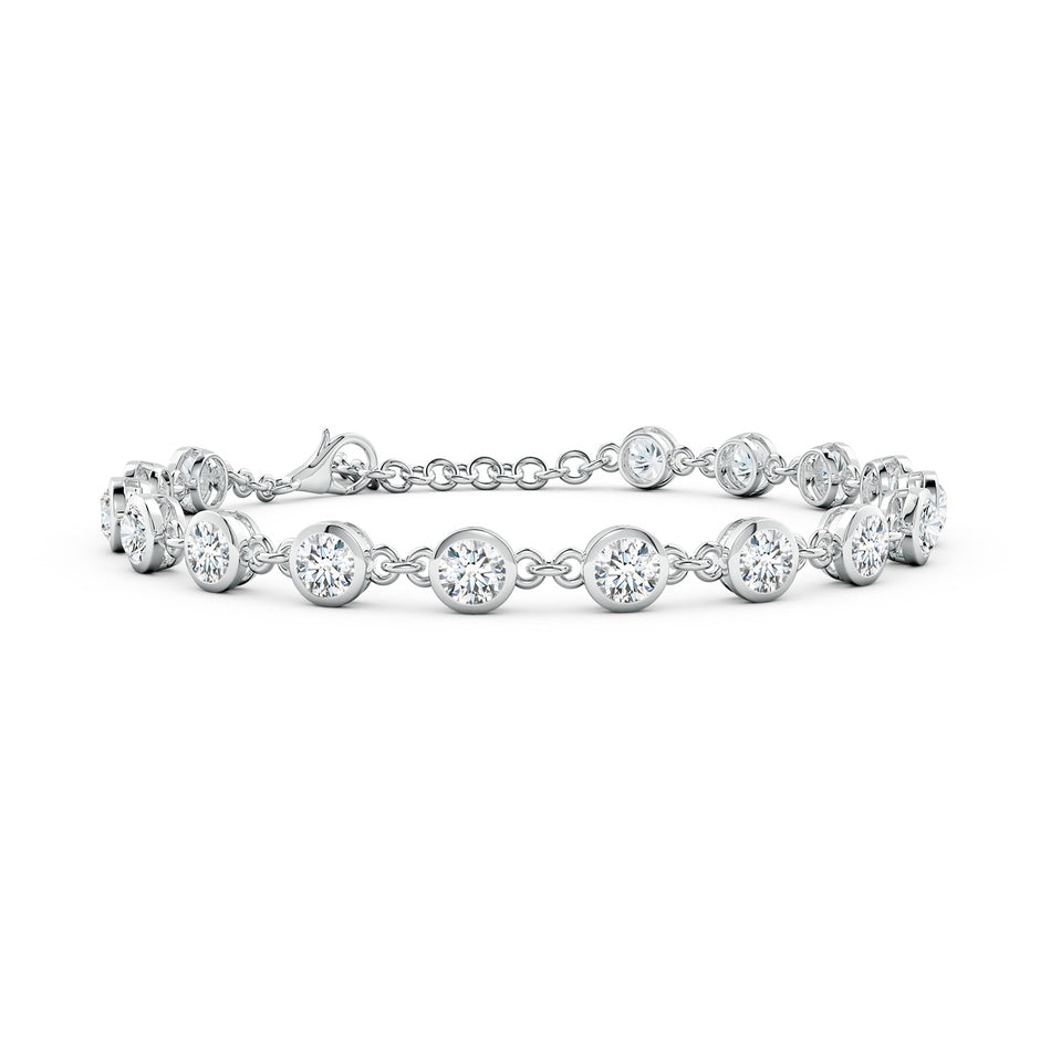 Bezel-Set Round Lab-Grown Diamond Tennis Bracelet