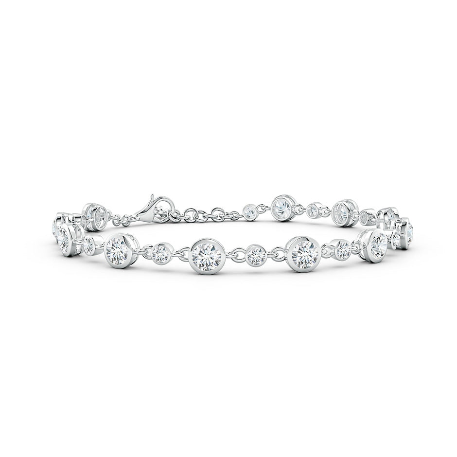 Alternating Size Round Lab-Grown Diamond Tennis Bracelet