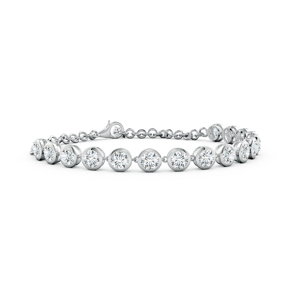 Bezel-Set Round Lab-Grown Diamond Eternity Chain Bracelet
