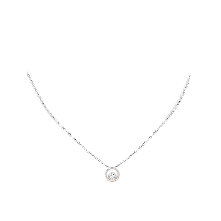 Bezel-Set Diamond Solitaire Open Circle Pendant