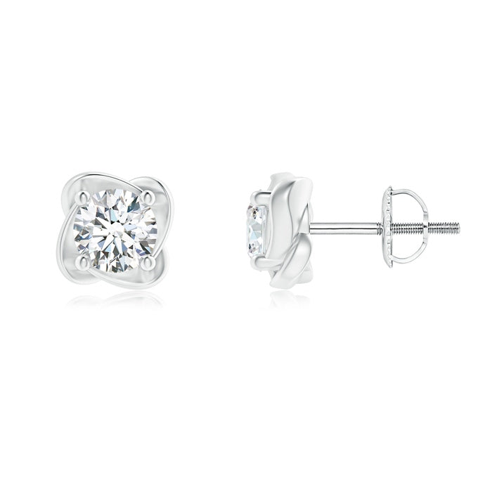 Lab-Grown Solitaire Round Diamond Pinwheel Stud Earrings