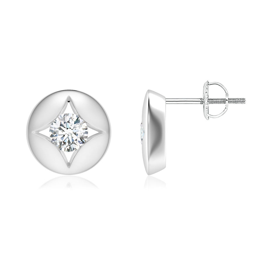 Lab-Grown Channel-Set Diamond Solitaire Round Stud Earrings