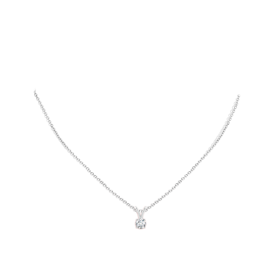 Prong-Set Round Diamond Solitaire V-Bale Pendant