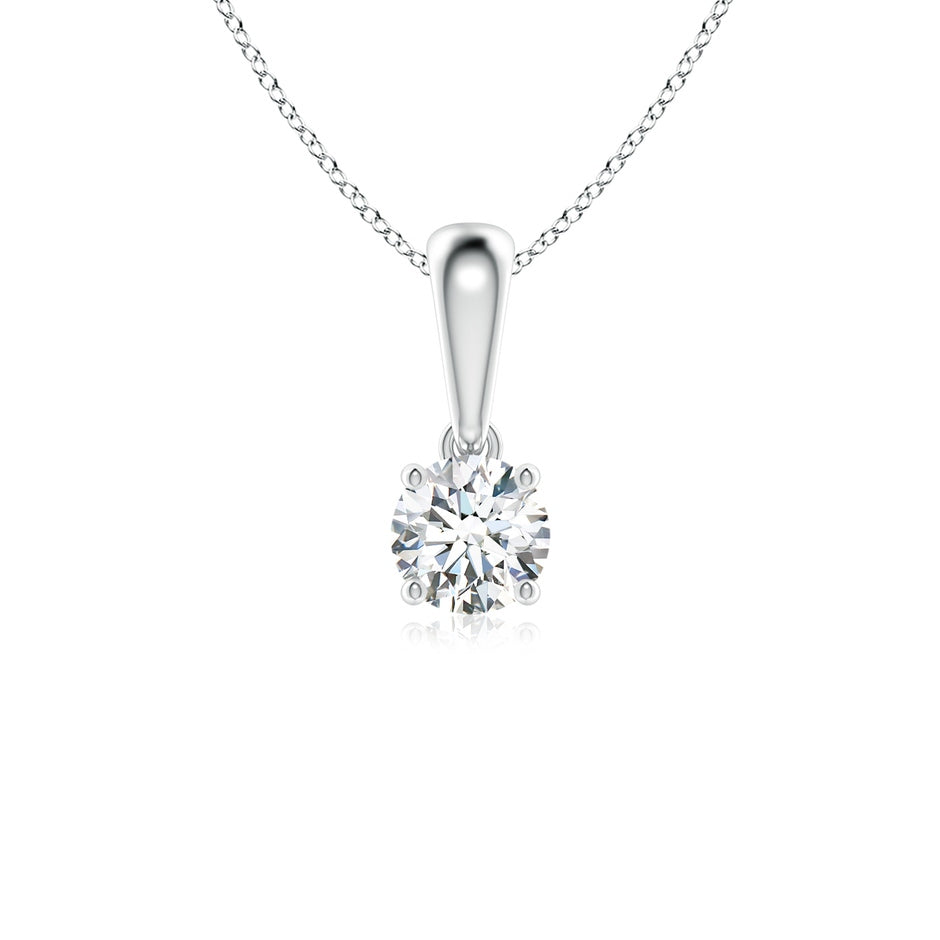Classic Solitaire Prong-Set Round Diamond Pendant