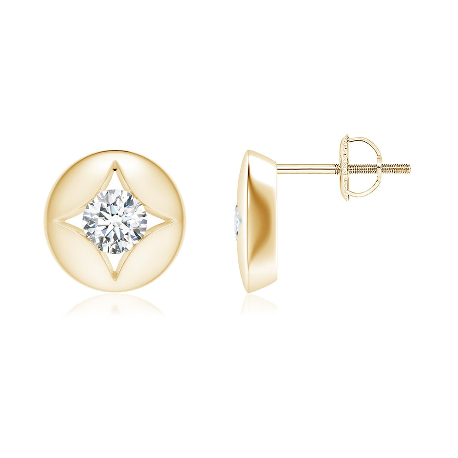 Channel-Set Diamond Solitaire Round Stud Earrings