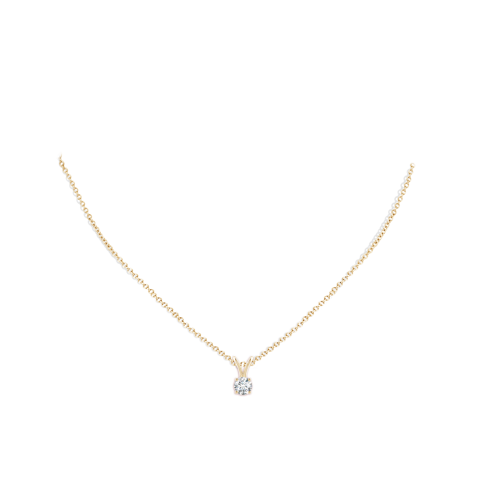 Prong-Set Round Diamond Solitaire V-Bale Pendant