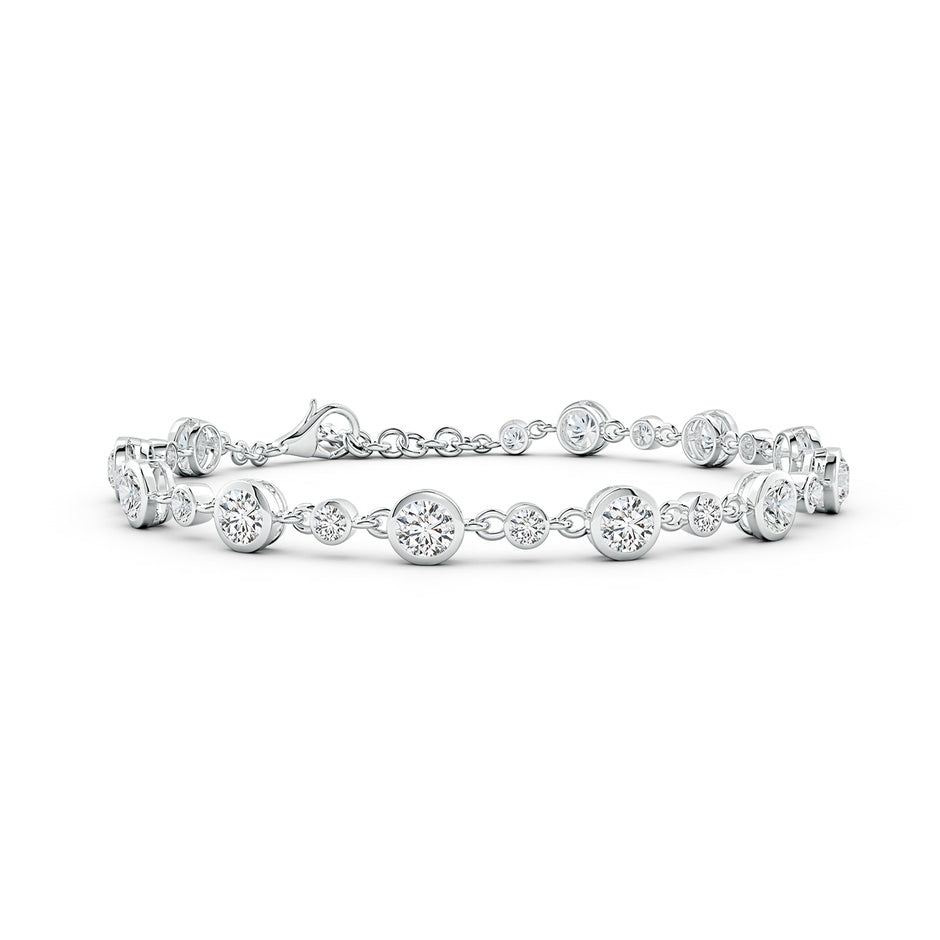 Alternating Size Round Diamond Tennis Bracelet