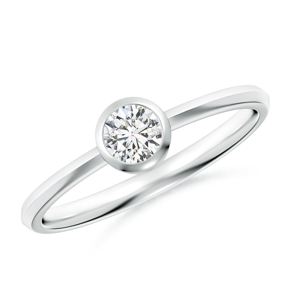 Classic Bezel-Set Round Diamond Solitaire Engagement Ring