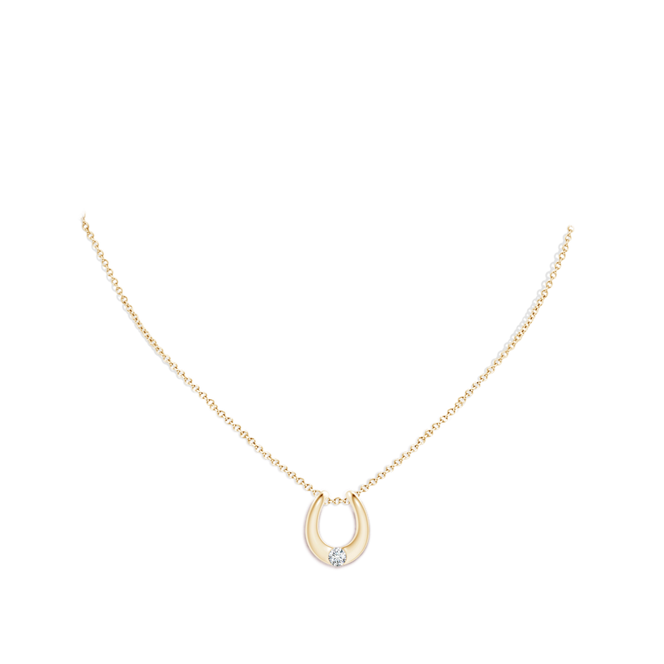 Lab-Grown Gypsy-Set Diamond Horseshoe Pendant