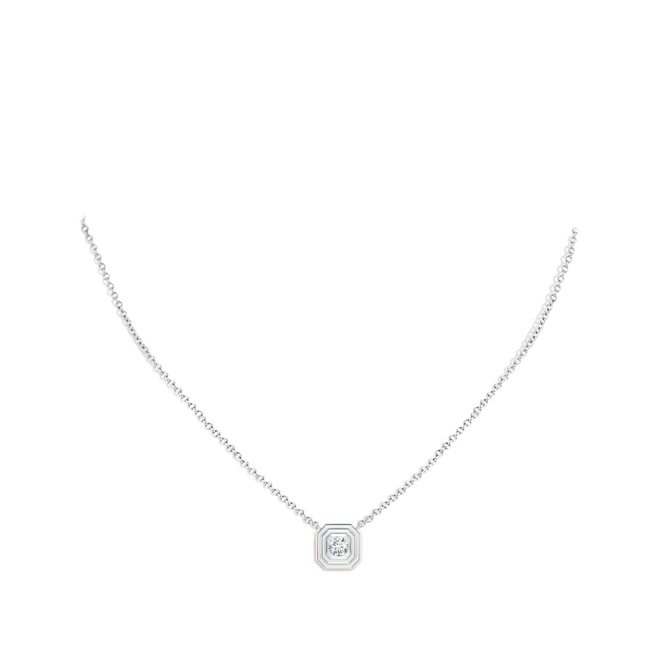 Lab-Grown Flush-Set Round Diamond Concentric Octagon Pendant