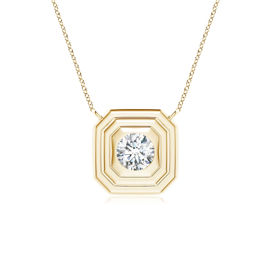 Lab-Grown Flush-Set Round Diamond Concentric Octagon Pendant