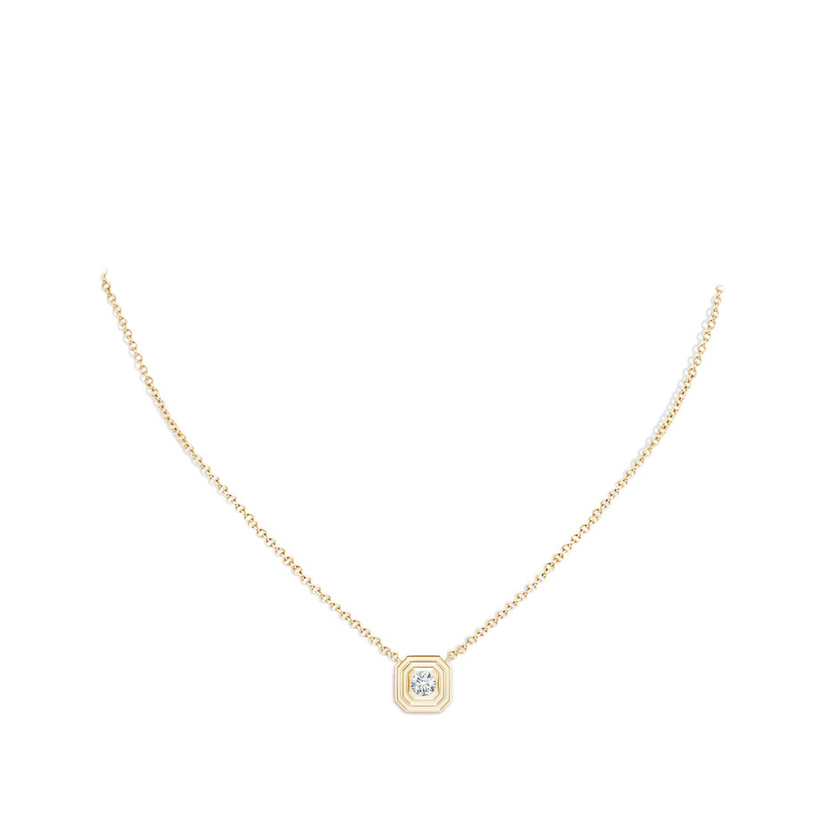 Lab-Grown Flush-Set Round Diamond Concentric Octagon Pendant