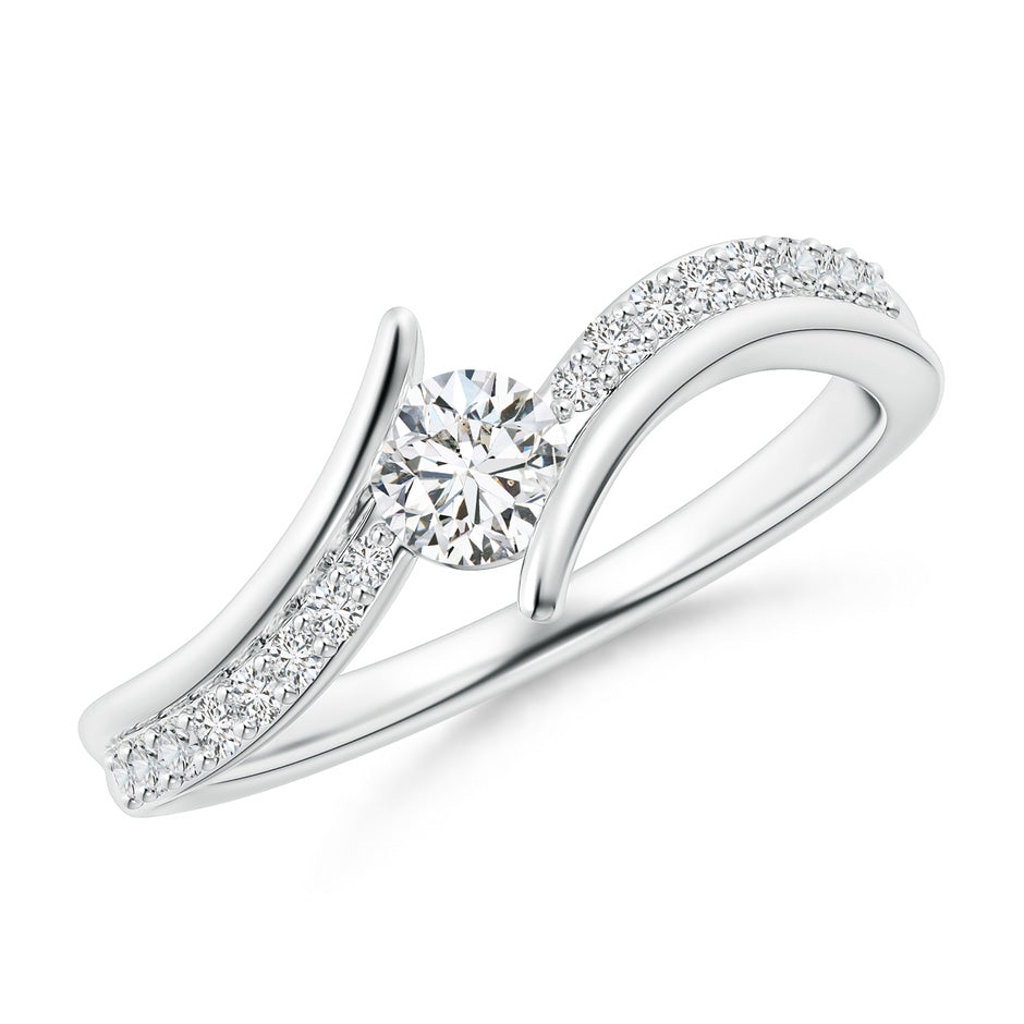 Solitaire Diamond Twin Shank Bypass Engagement Ring