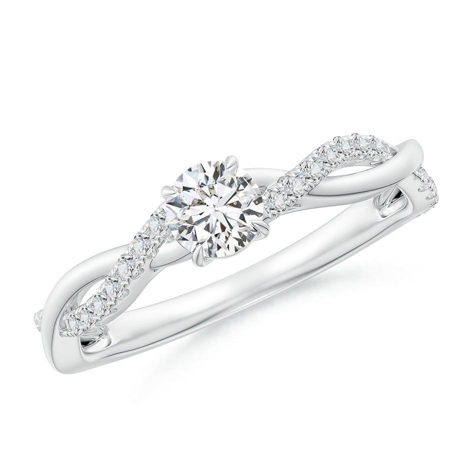 Classic Solitaire Diamond Twist Shank Engagement Ring
