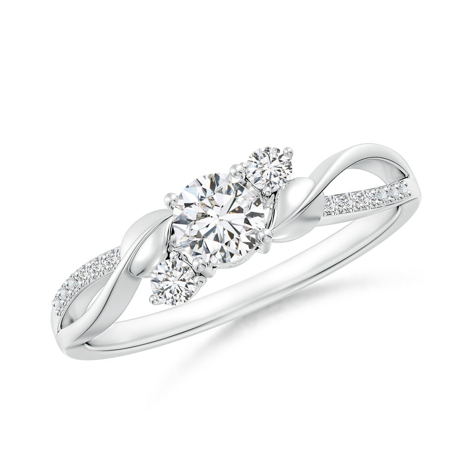 Three Stone Diamond Twisted Vine Ring