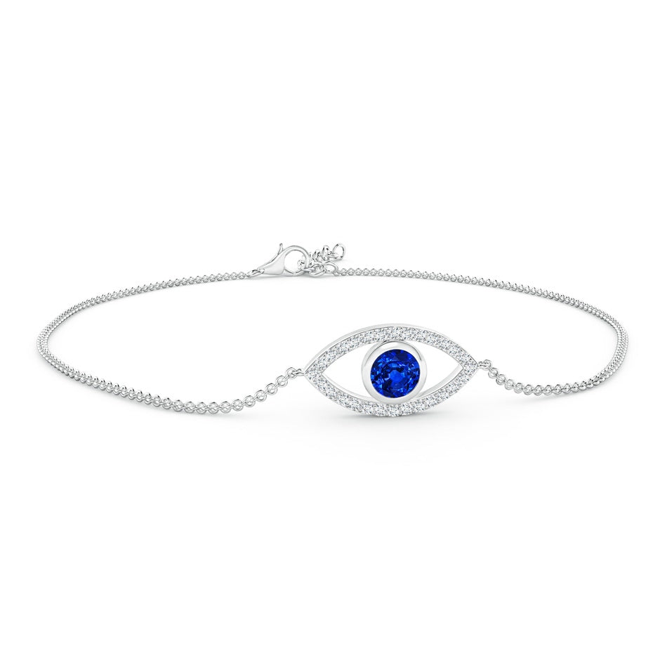 Bezel-Set Sapphire and Diamond Evil Eye Bracelet