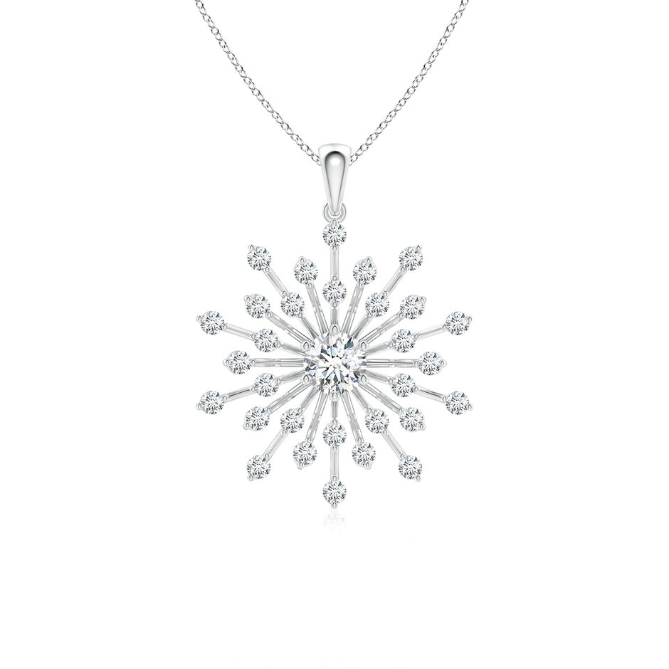 Lab-Grown Prong-Set Diamond Sunburst Pendant