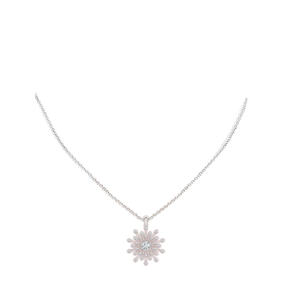 Lab-Grown Prong-Set Diamond Sunburst Pendant