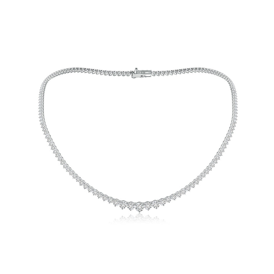 18" Prong-Set Graduated Diamond Tennis Necklace