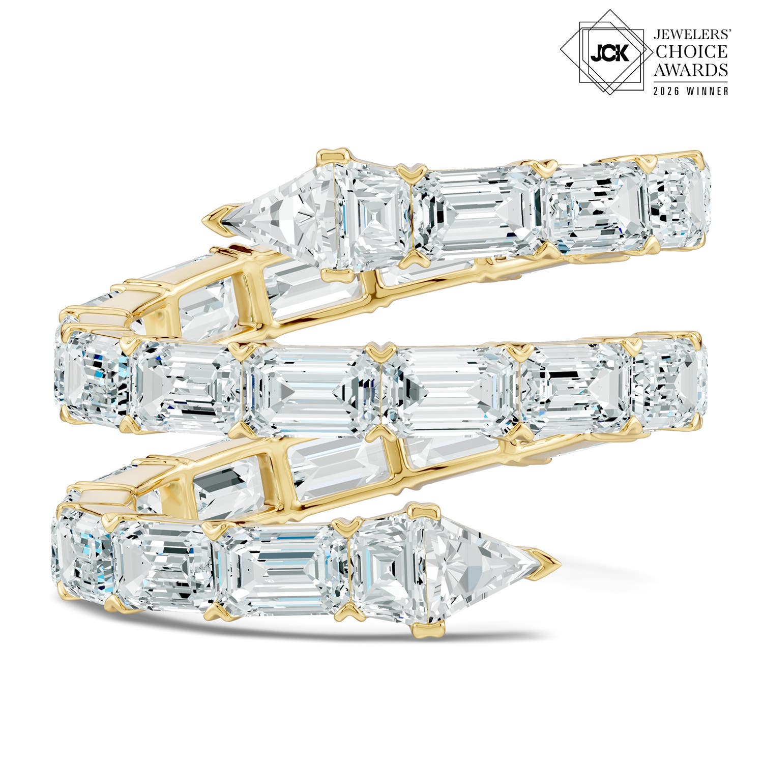 8.14 CTW The Davis Standard Snake Coil Lab-Grown Diamond Ring in 18K Yellow Gold