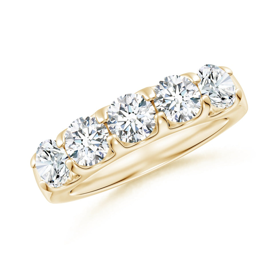 Lab-Grown Shared Prong Set Half Eternity Diamond Wedding Ring