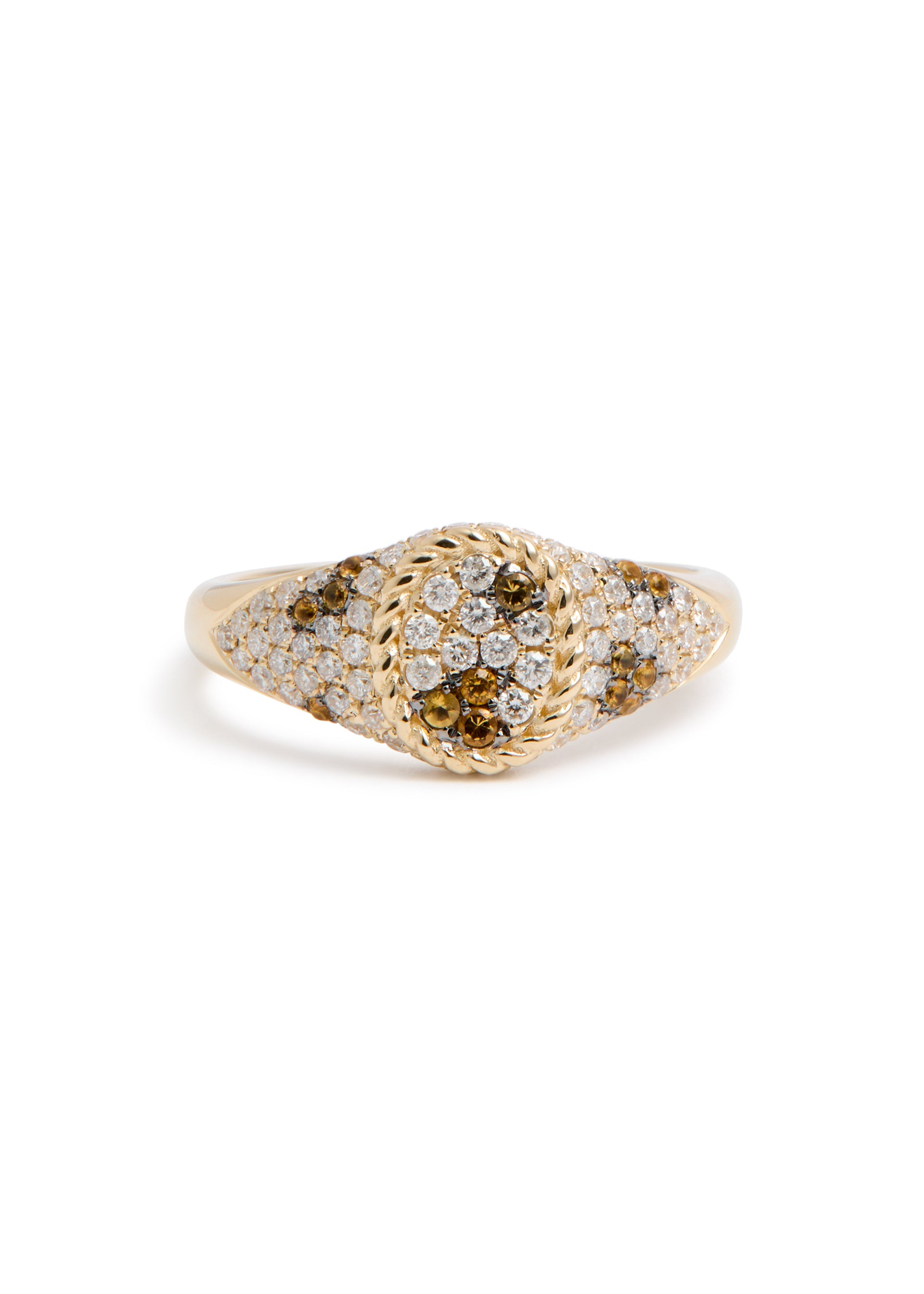 Baby Chevalière Ovale Léopard 9kt gold signet ring