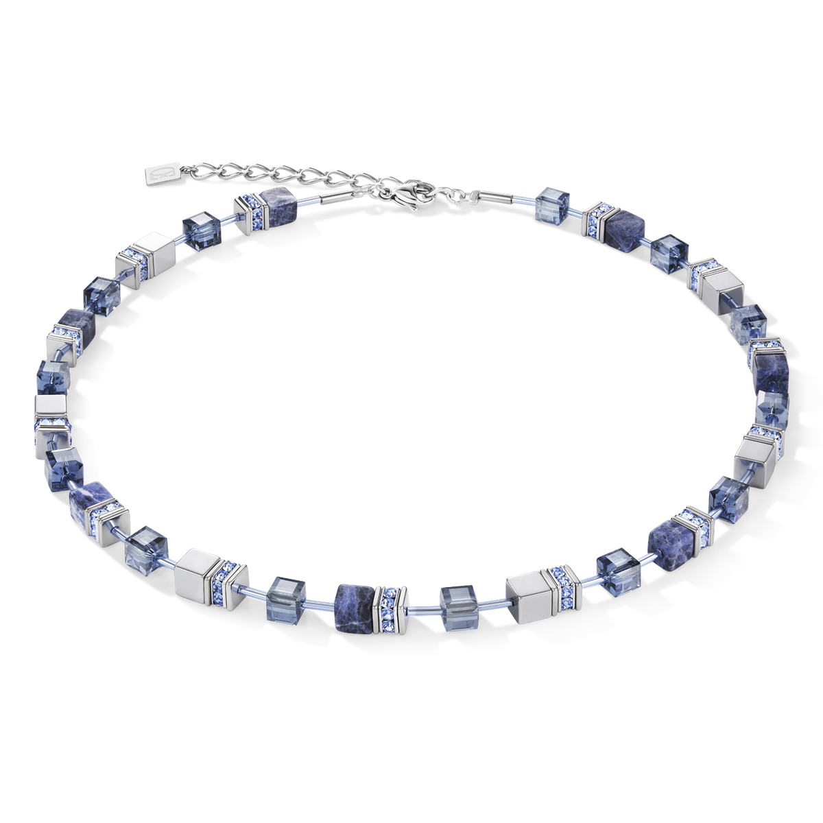 GeoCUBE® Necklace sodalite & haematite blue
