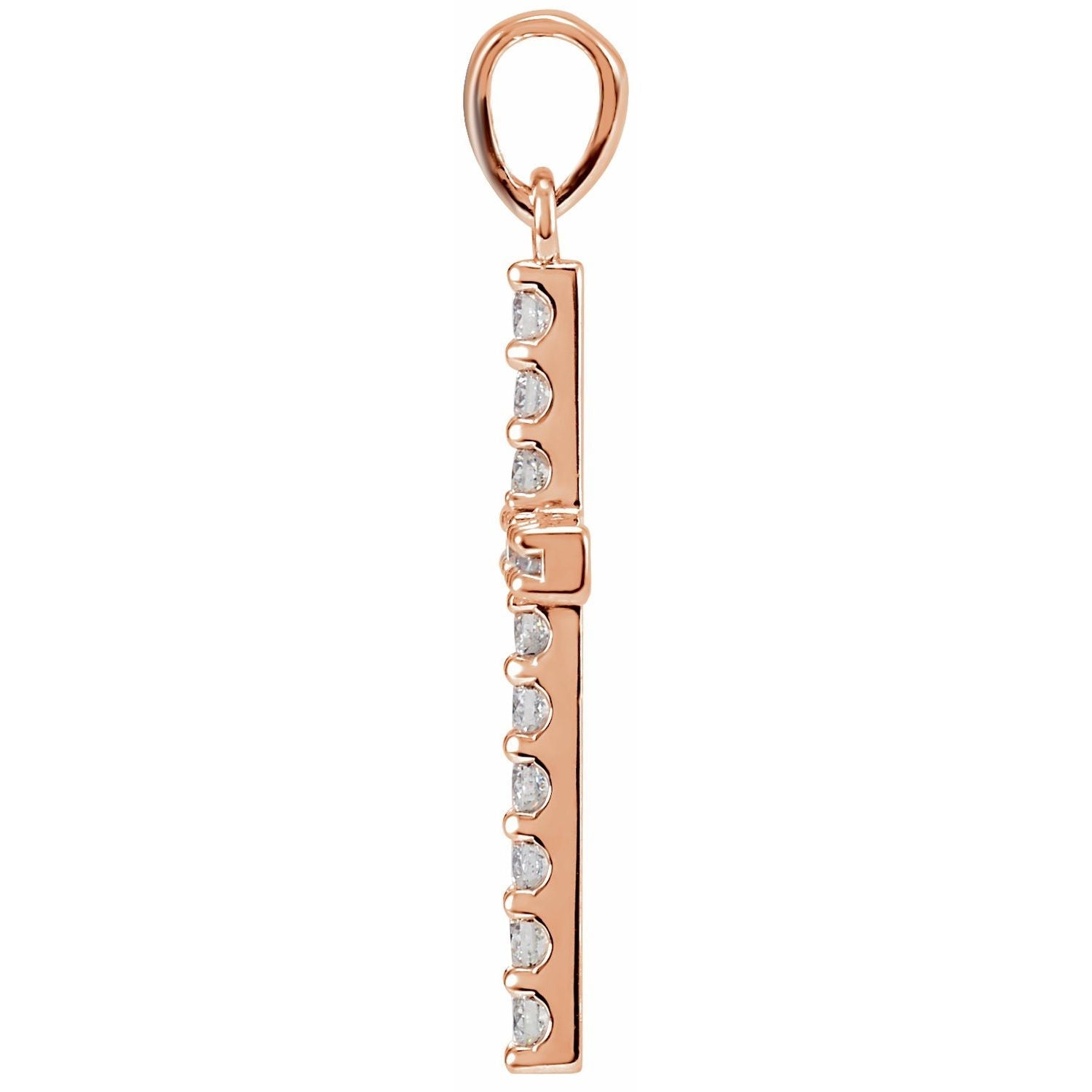 14k Gold 1/8ct Lab-grown Diamond Cross Pendant