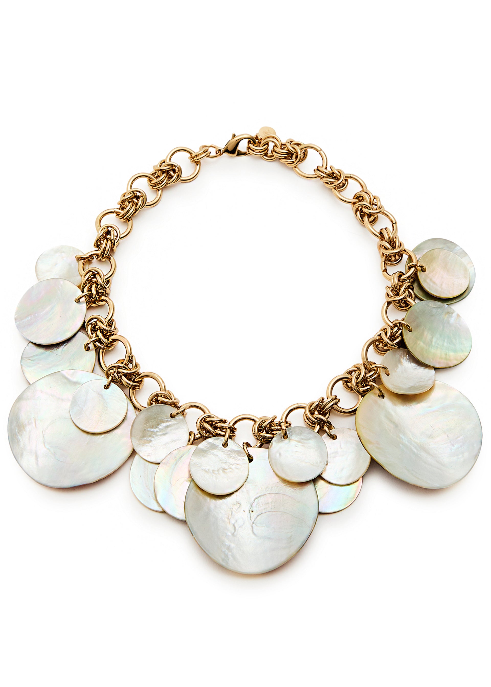 Shell Disc pearl necklace