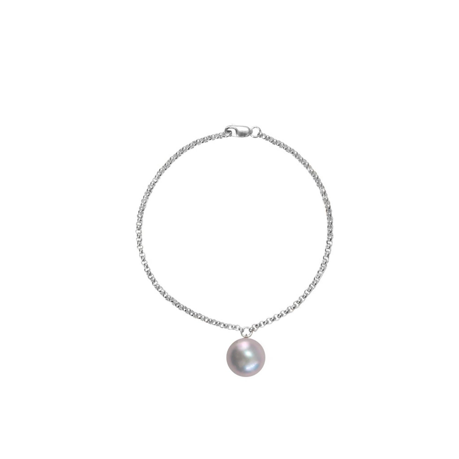 Alba Grey Pearl Bracelet - Silver