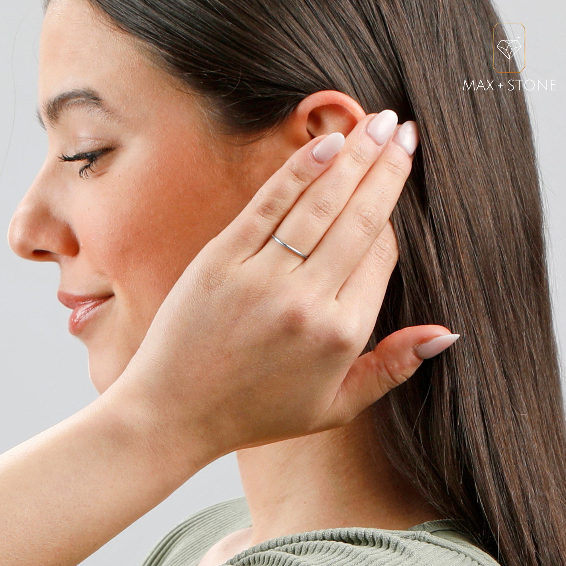 Solid 14k Gold Wedding Band Ring in White Gold, Yellow Gold 1mm Thin Stacking Band in Size 6 to 8