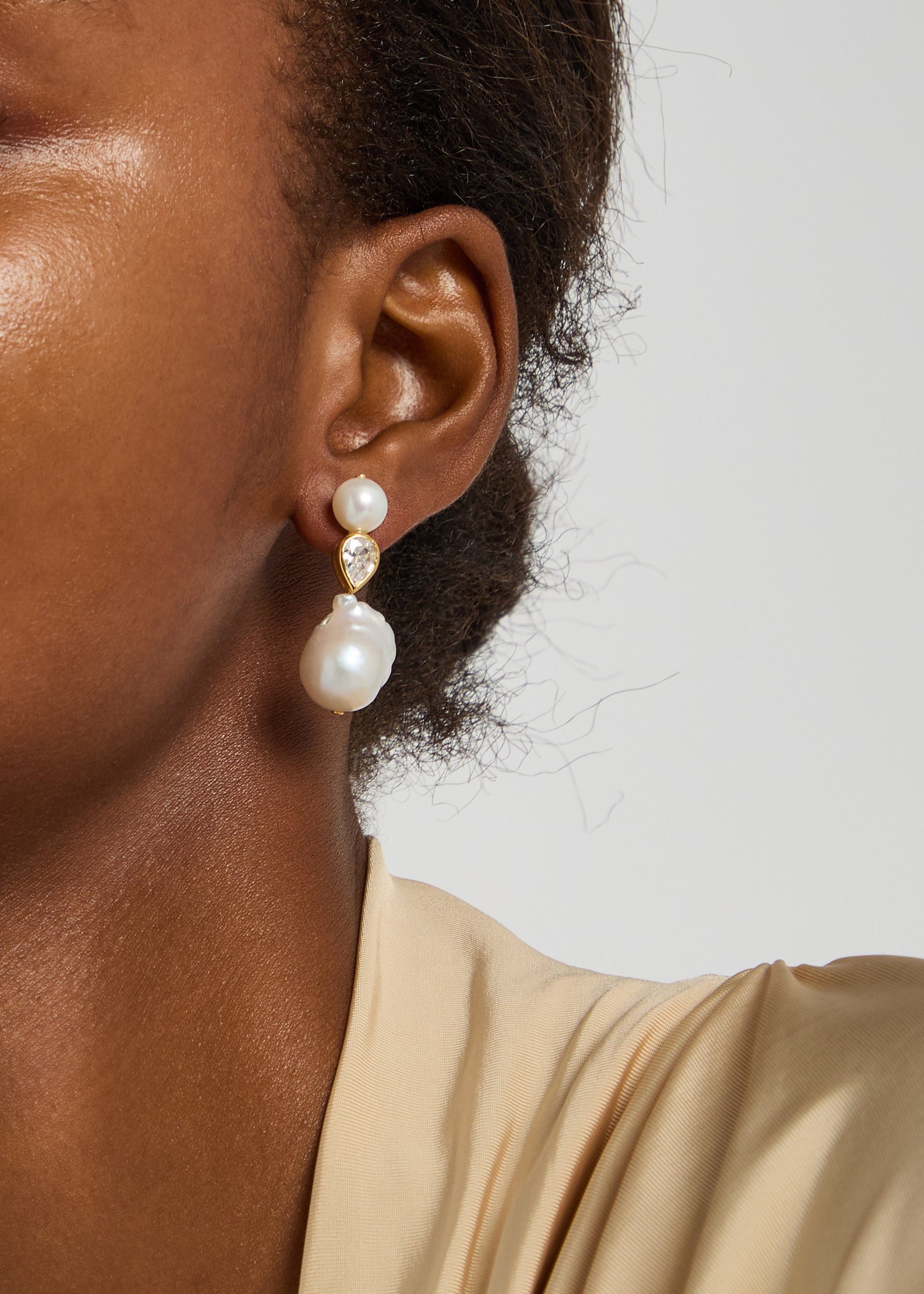 Pulp 14kt gold-plated drop earrings