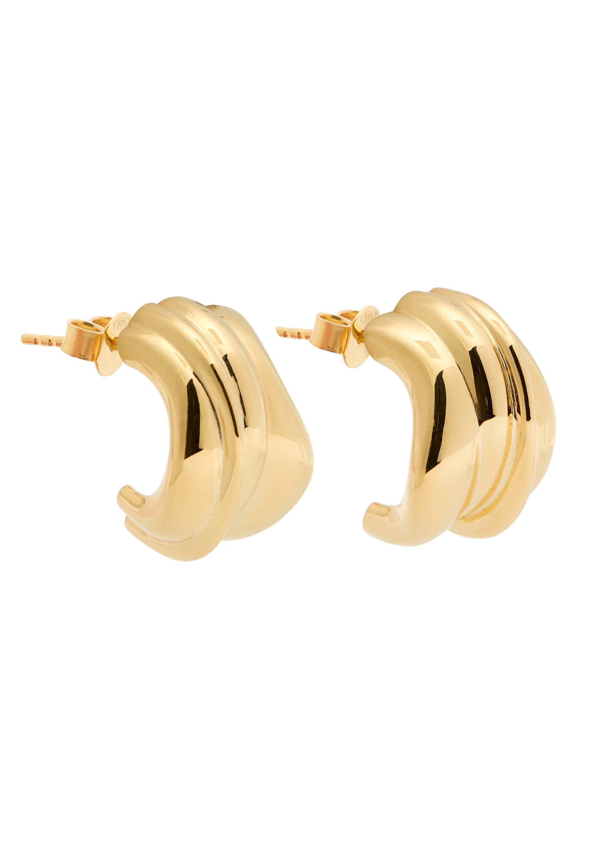 Sculpted 18kt gold-plated hoop earrings