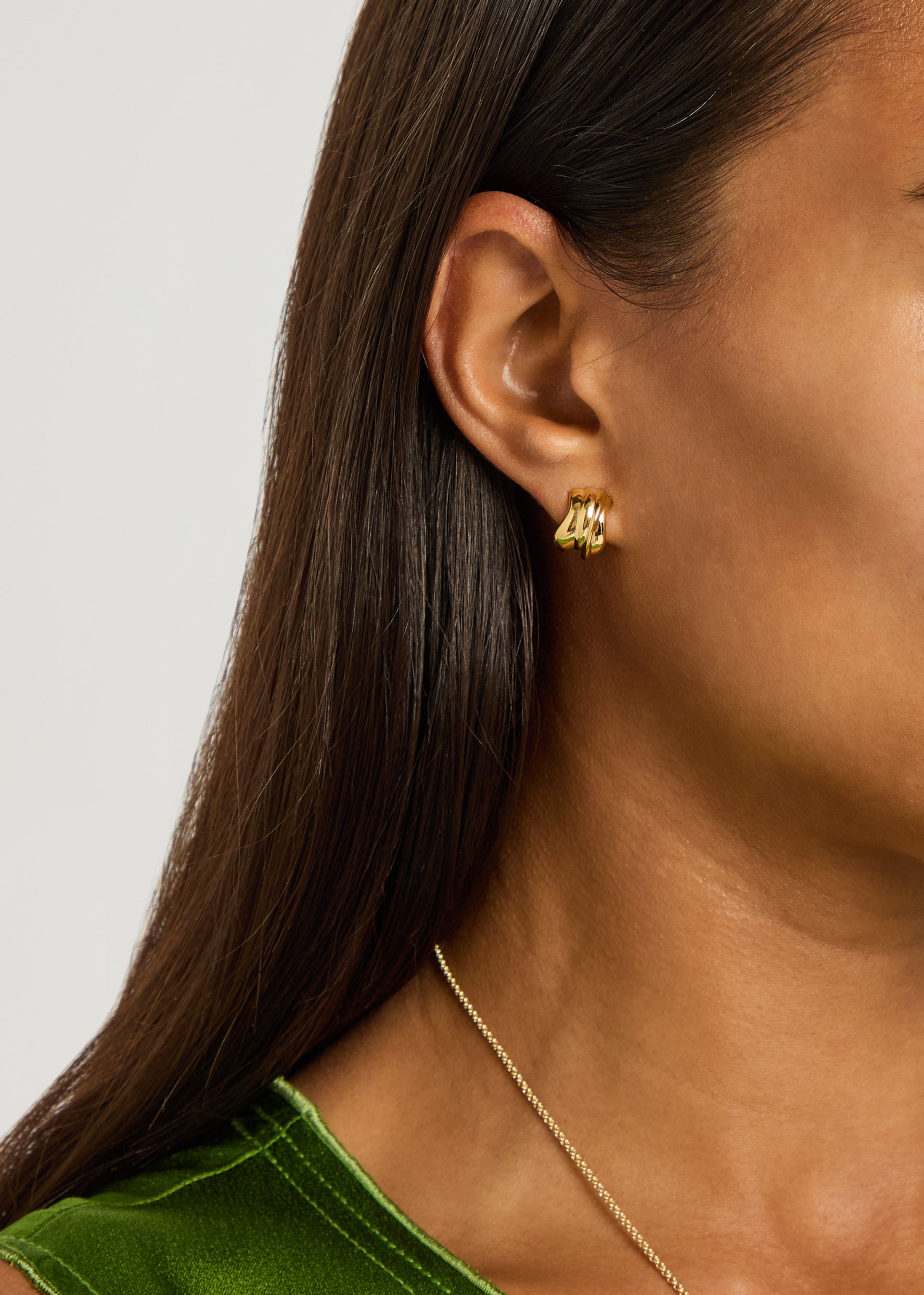 Sculpted 18kt gold-plated hoop earrings